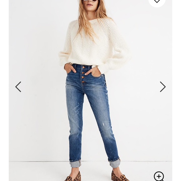 madewell high waist slim boy jean